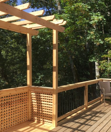 Deck Extension with Privacy Screen and Cedar & Aluminum Rail