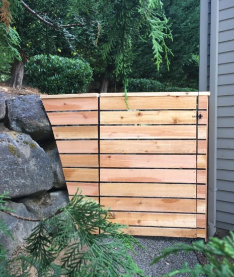 Custom gate to follow the line of large boulders